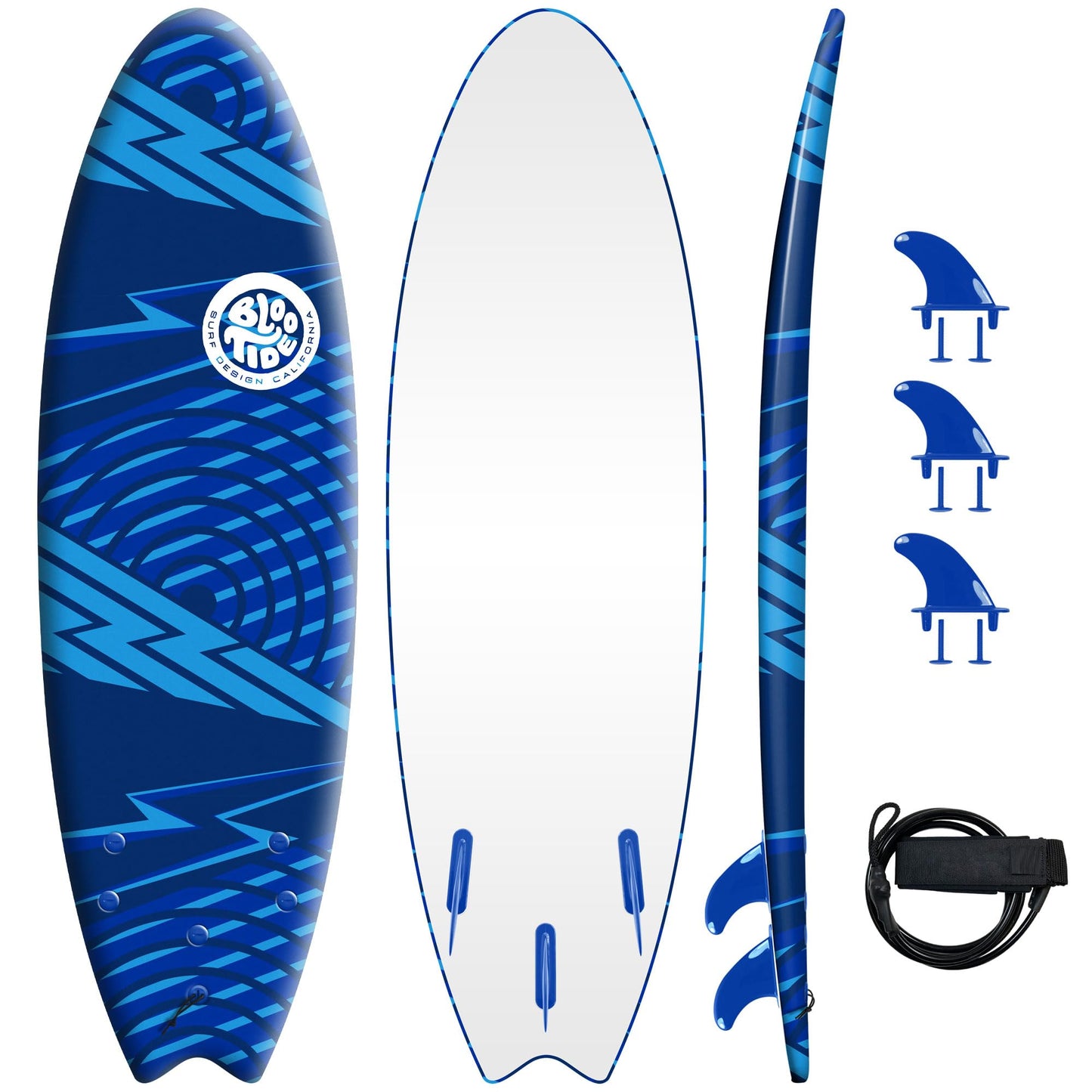 Bloo Tide 6’ Swallow Tail Soft Surfboard