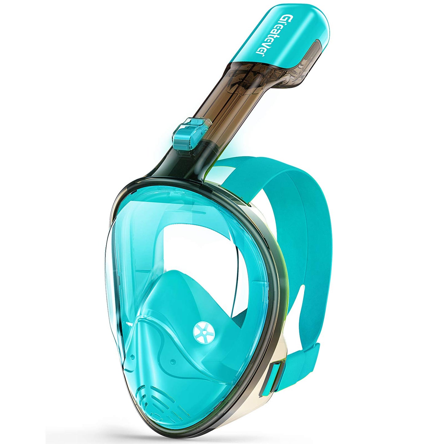 Full Face Snorkel Mask Set with Dry Top System and Camera Mount for Family Snorkeling