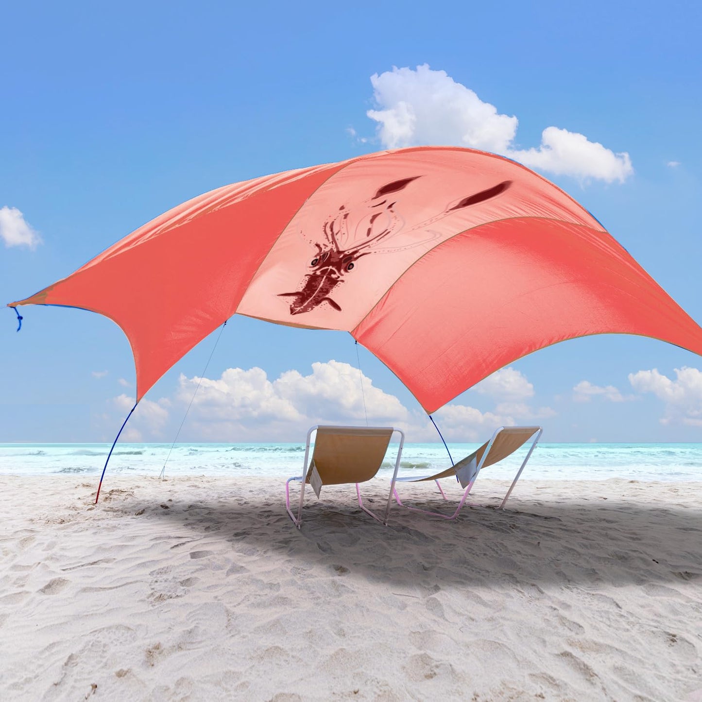 Portable Beach Shade Canopy with UPF 50+ UV Protection for 6 People