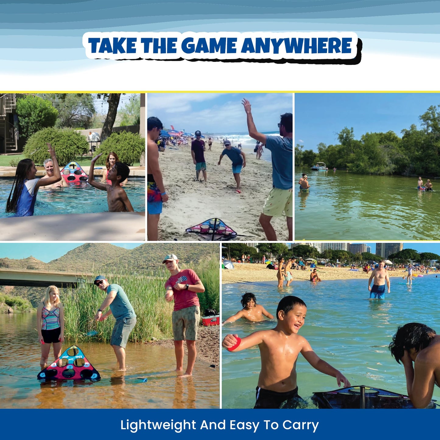 Floating Pool Cornhole Game for Adults & Family Water Fun