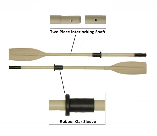 Detachable Aluminum Oars with Rubber Sleeves for Boats & Kayaks