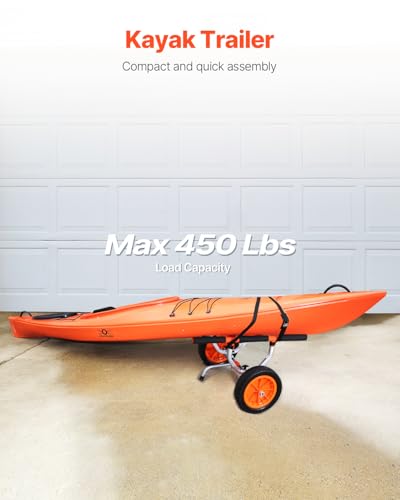 Heavy Duty Kayak Cart with Adjustable Width and Solid Tires for Transport
