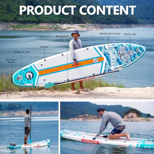 Extra Wide Inflatable Paddle Board for Family, Beginners & Fishing Use