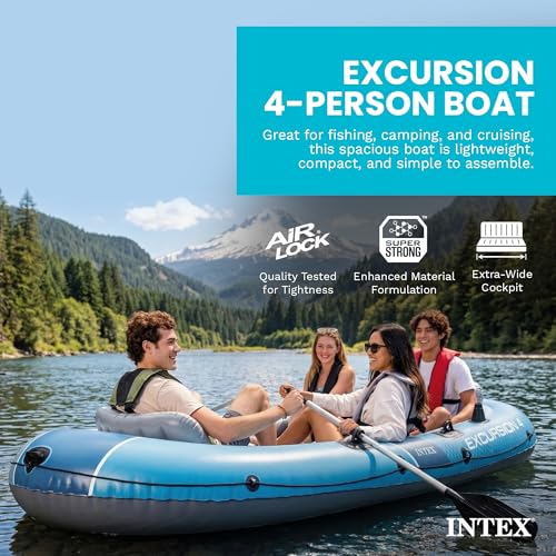 Inflatable Boat Set with Oars and High-Output Pump