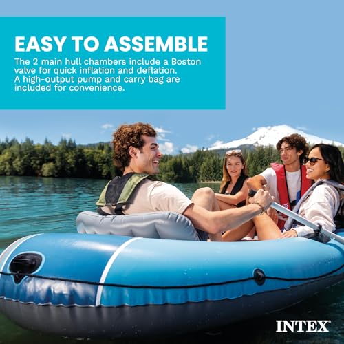 Inflatable Boat Set with Oars and High-Output Pump