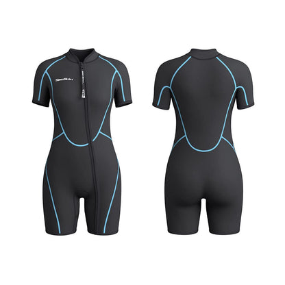 3mm Shorty Wetsuit with Front Zip for Diving Snorkeling & Kayaking