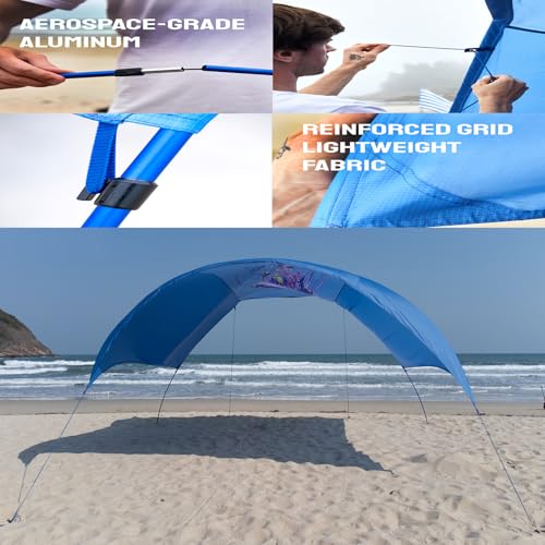 Portable Beach Shade Canopy with UPF 50+ UV Protection for 6 People