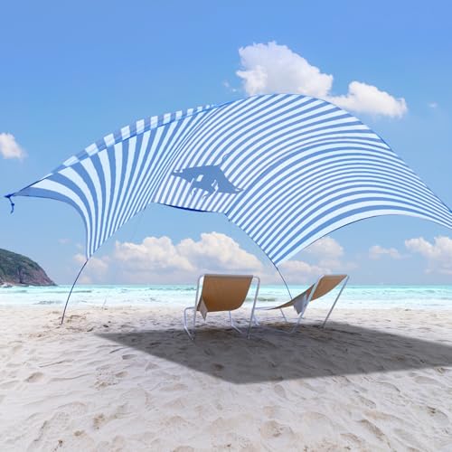 Portable Beach Shade Canopy with UPF 50+ UV Protection for 6 People