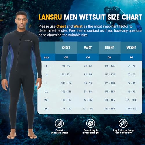 5/4mm Neoprene Wetsuit with Front Zip for Cold Water Surfing & Diving
