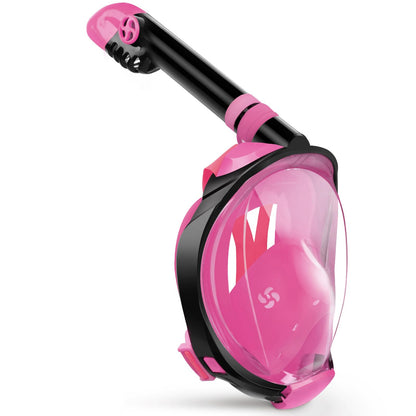 Full Face Snorkel Mask with Dry Top System and 180° Panoramic View