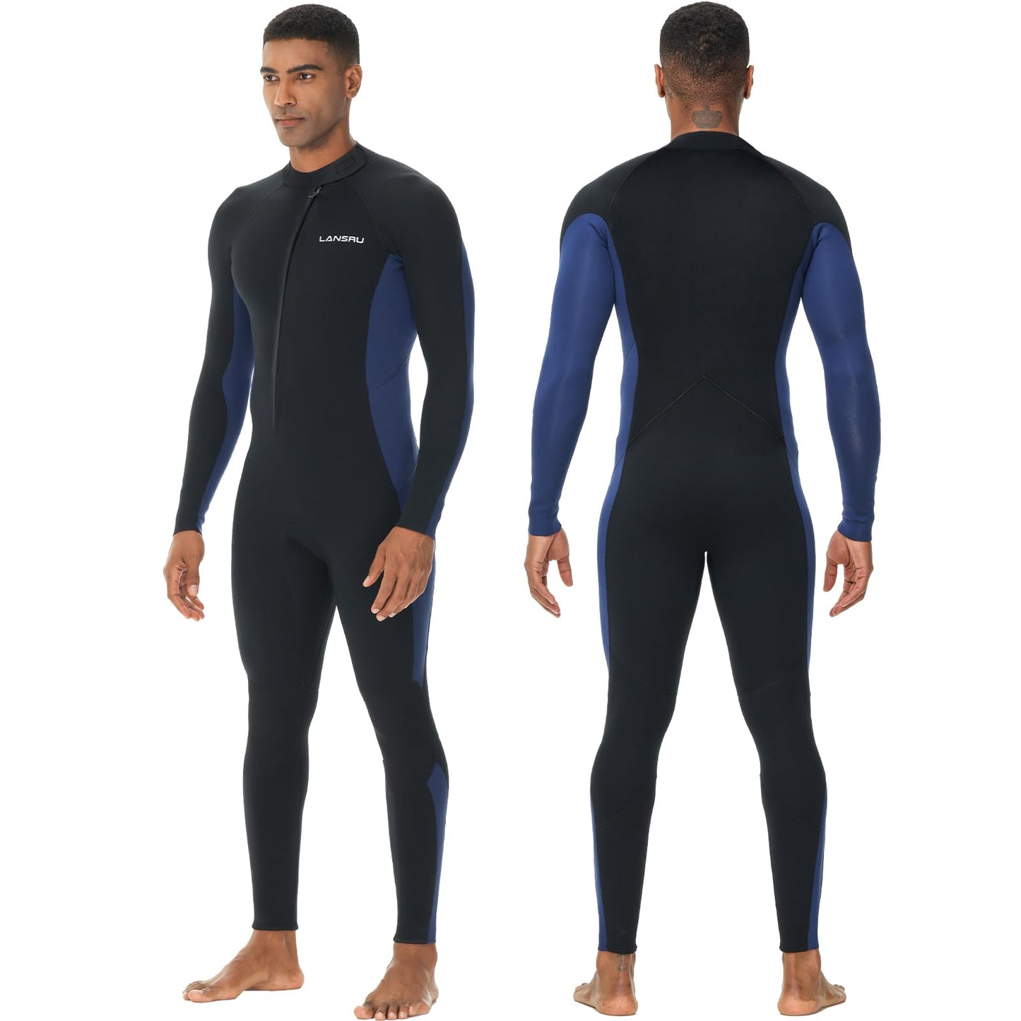 5/4mm Neoprene Wetsuit with Front Zip for Cold Water Surfing & Diving