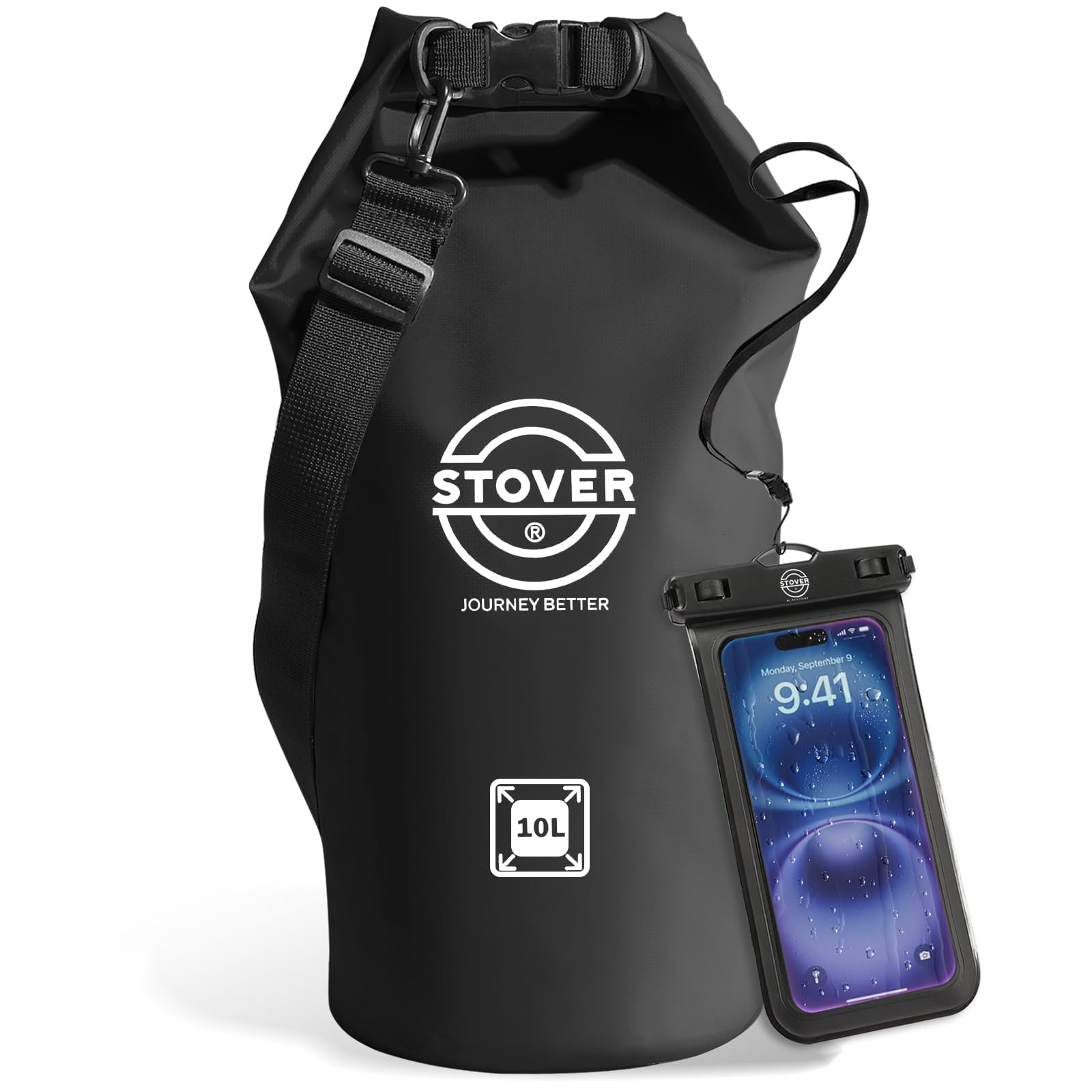 Waterproof Roll Top Dry Bag Backpack with Phone Case for Kayaking & Camping