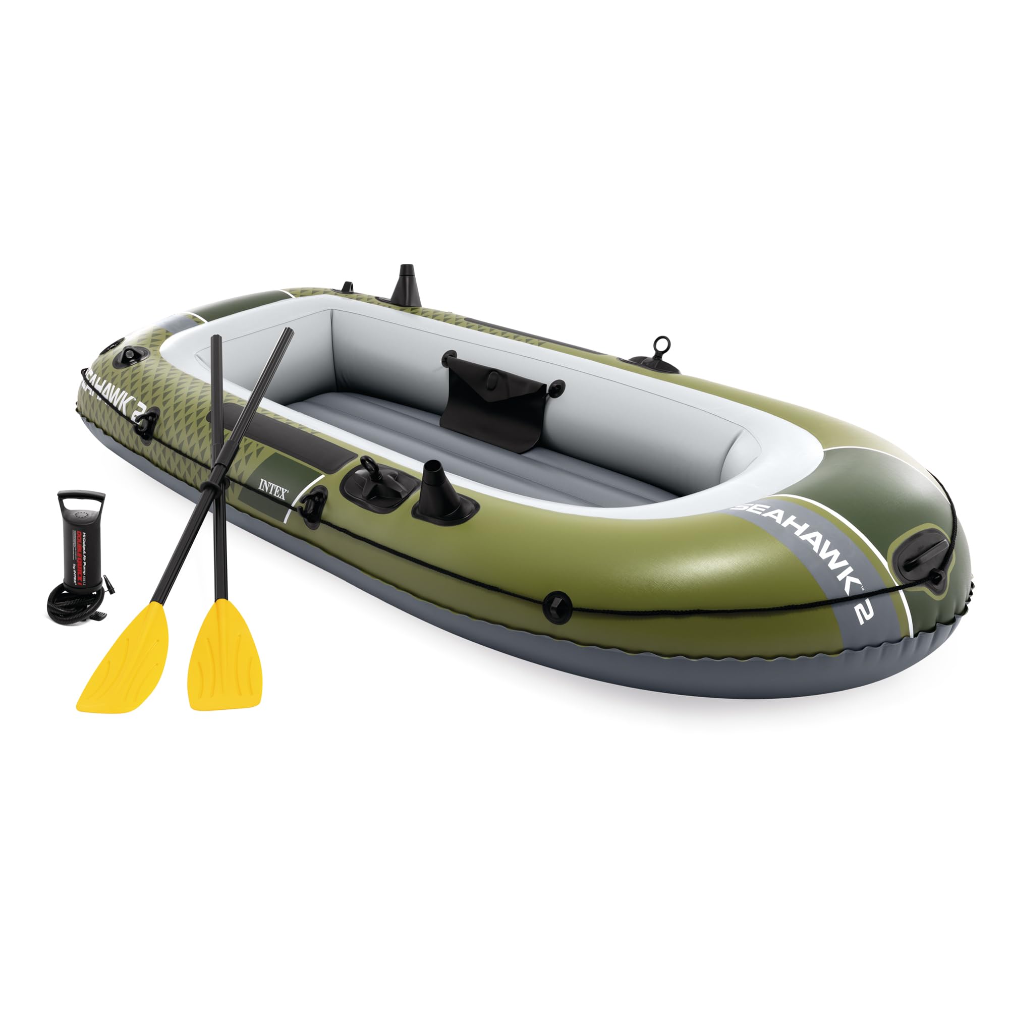 Inflatable Fishing Boat with Oars, Pump & Gear Storage Pouch