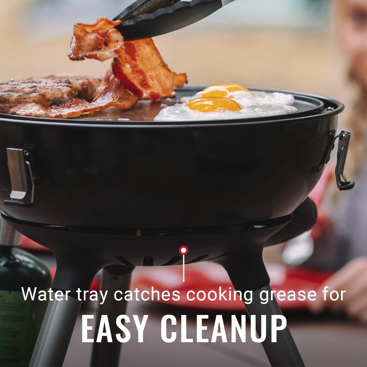 4-in-1 Portable Propane Camping Grill with Grill Stove Griddle & Wok Attachments