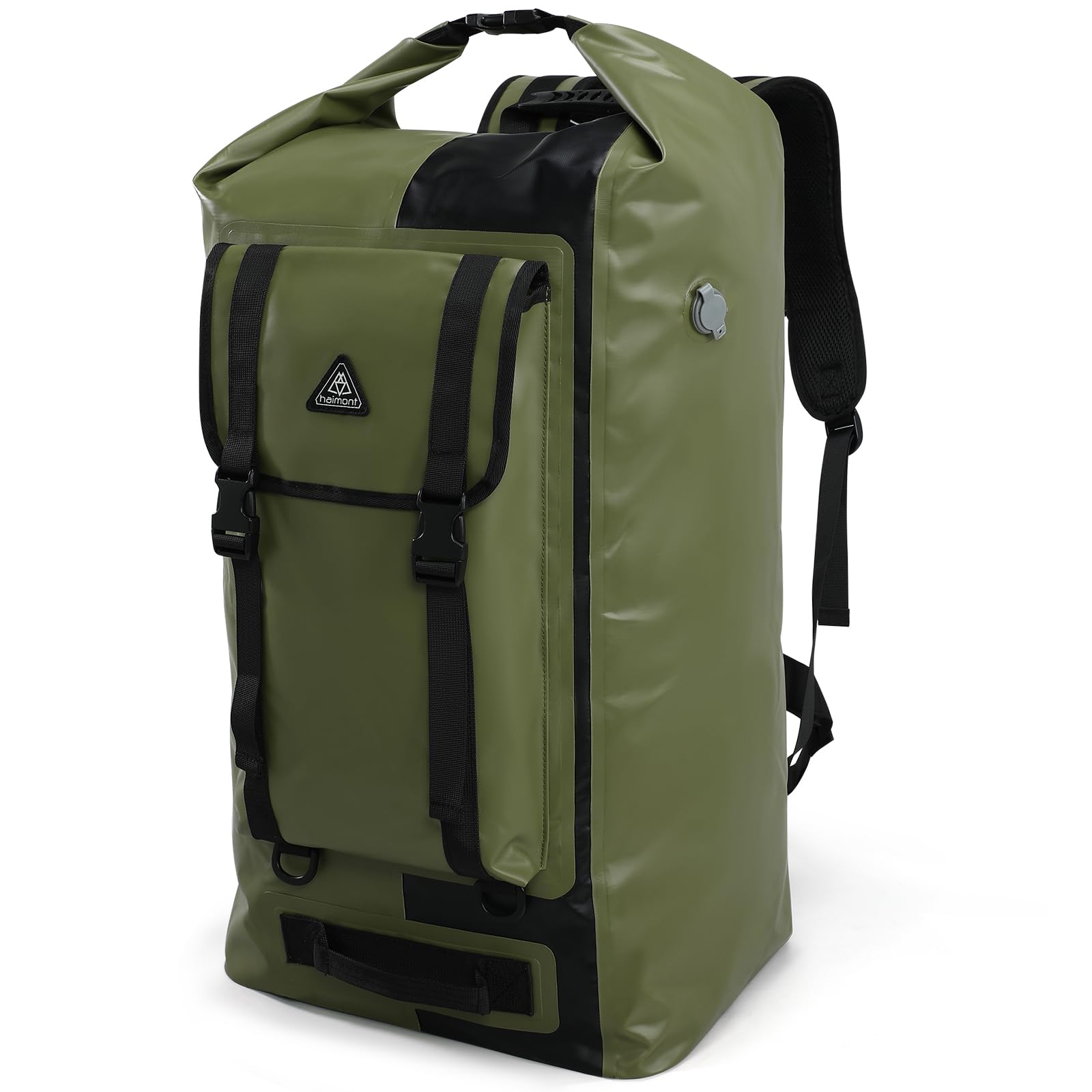 IPX7 Waterproof Roll Top Backpack with Air Valve for Kayaking & Camping
