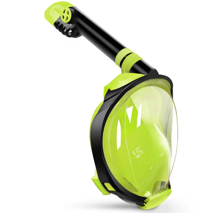 Full Face Snorkel Mask with Dry Top System and 180° Panoramic View