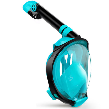 Full Face Snorkel Mask with Dry Top System and 180° Panoramic View