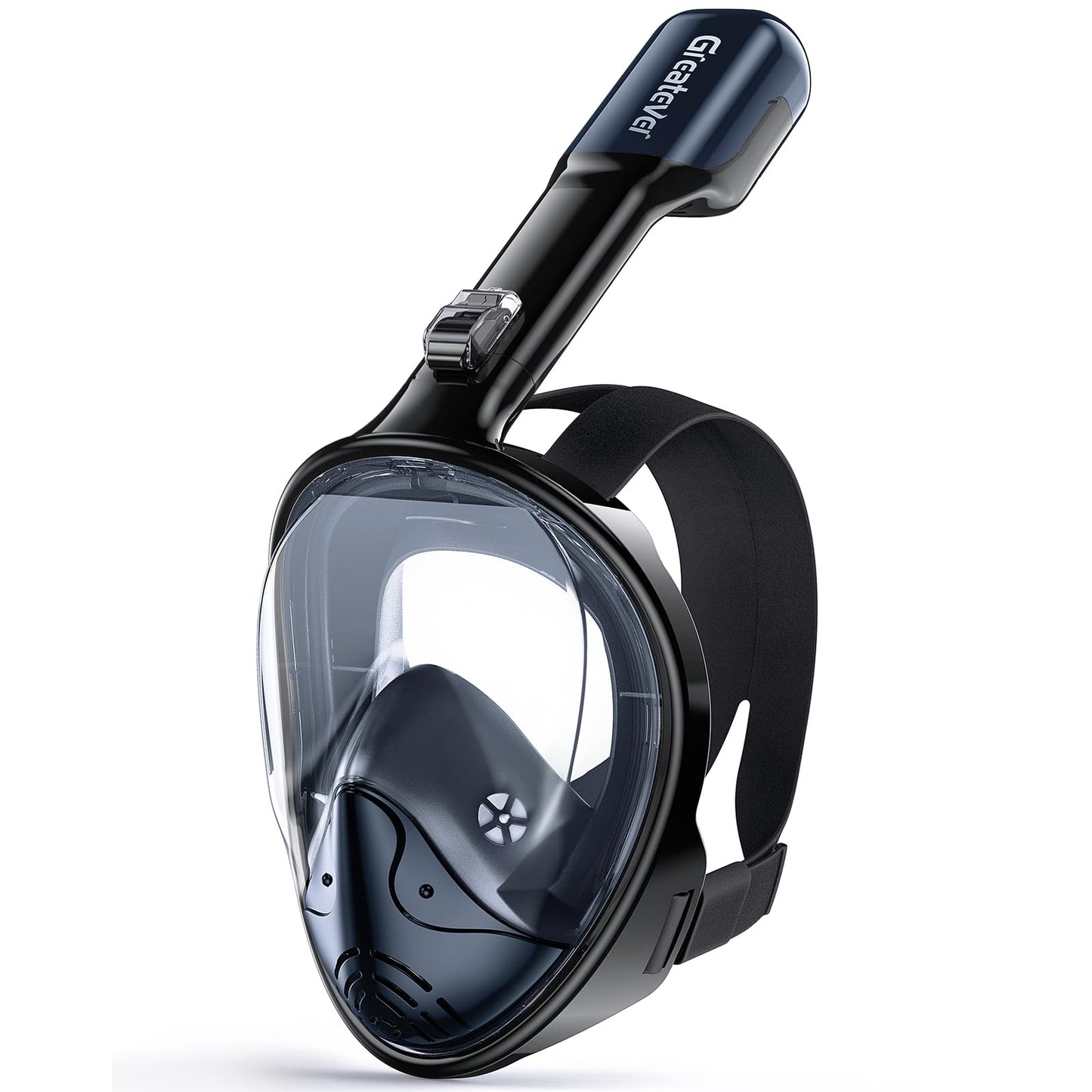 Full Face Snorkel Mask Set with Dry Top System and Camera Mount for Family Snorkeling