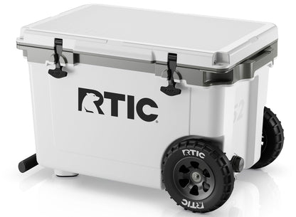 52 Quart Wheeled Hard Cooler with Insulated Ice Chest for Outdoor Activities