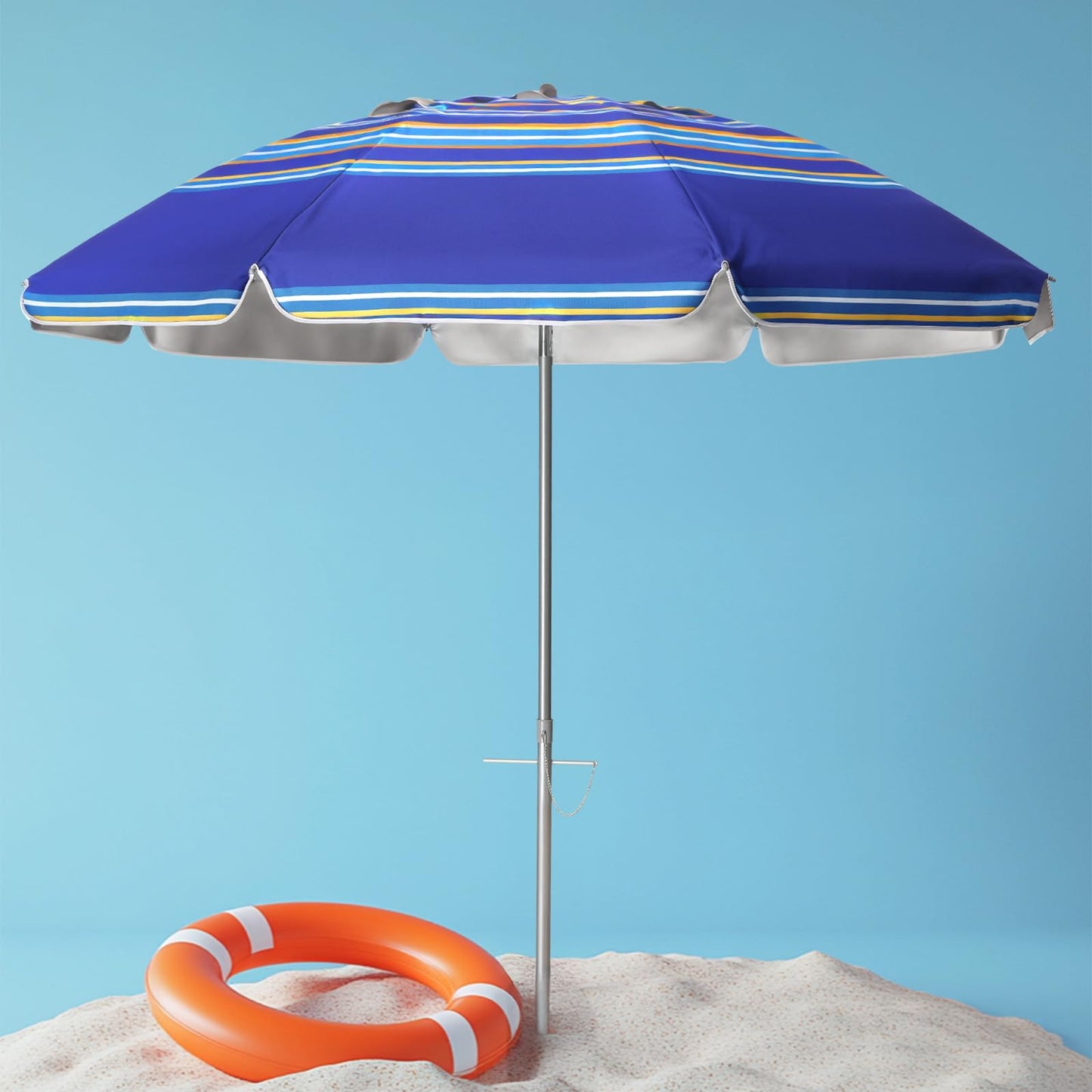 wikiwiki 7ft Beach Umbrella with Sand Anchor & Tilt