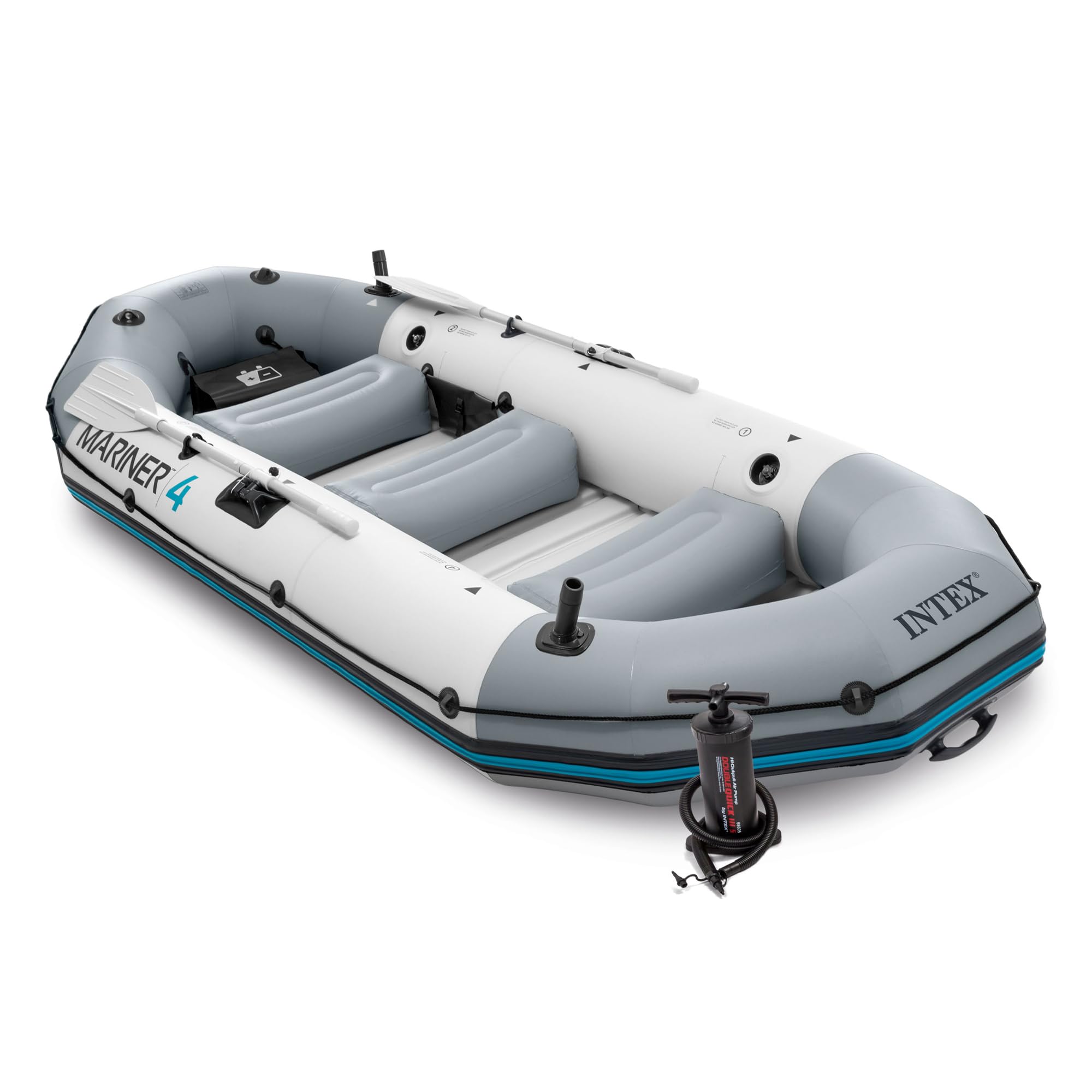 Heavy Duty Inflatable Fishing Boat with Oars Pump & Rod Holders