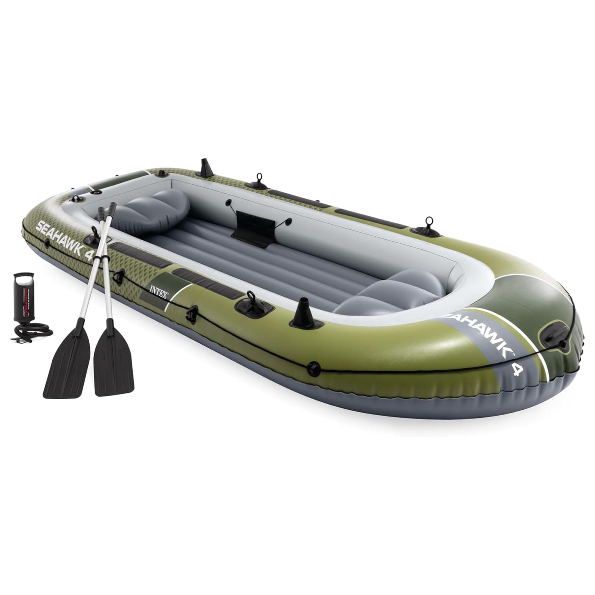Inflatable Fishing Boat with Oars, Pump & Gear Storage Pouch