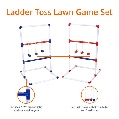 Portable Ladder Toss Outdoor Game Set with Carrying Case for Backyard Fun