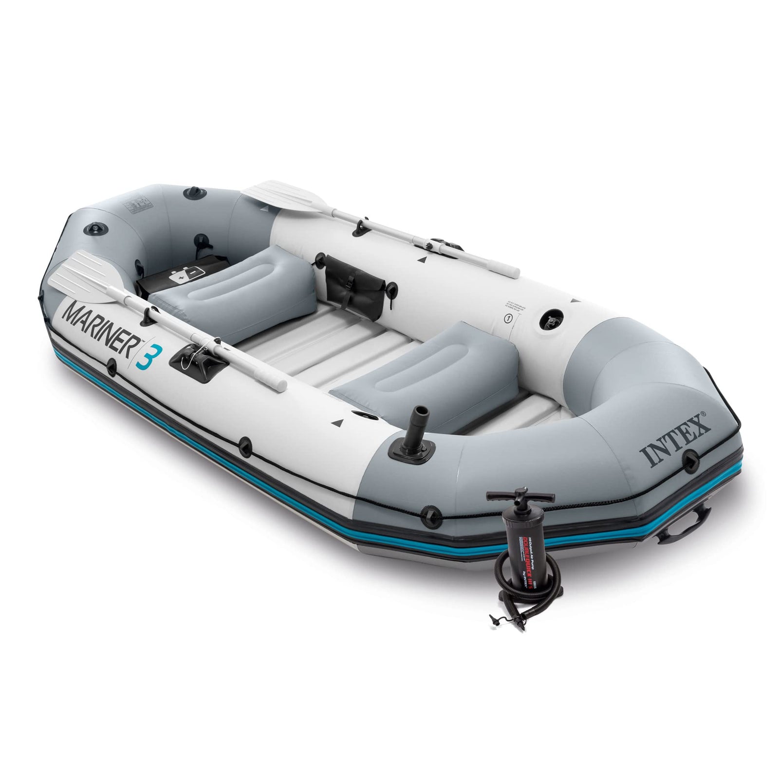 Heavy Duty Inflatable Fishing Boat with Oars Pump & Rod Holders