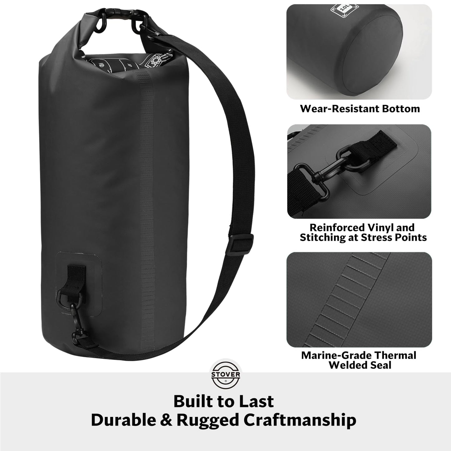 Waterproof Roll Top Dry Bag Backpack with Phone Case for Kayaking & Camping