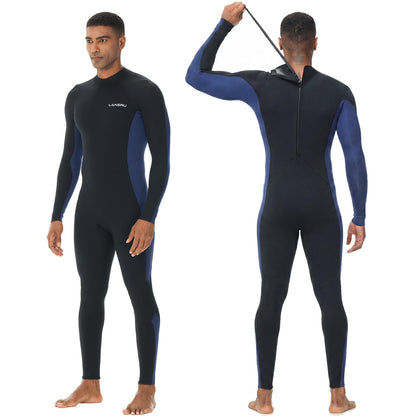 5/4mm Neoprene Wetsuit for Men with Back Zip for Cold Water Activities
