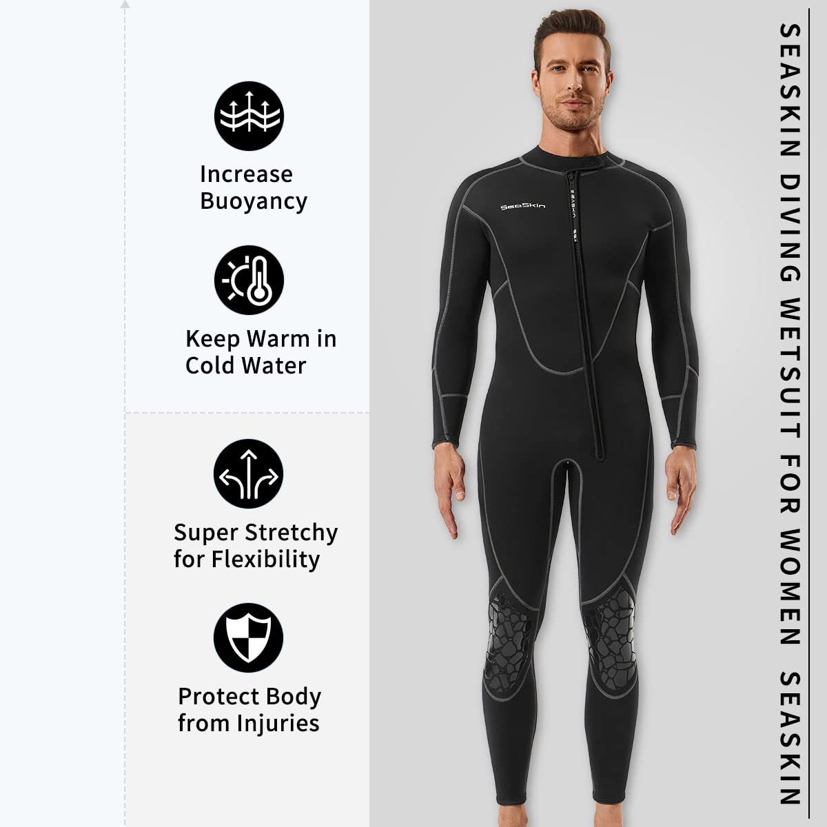 3mm Shorty Wetsuit with Front Zip for Diving Snorkeling & Kayaking