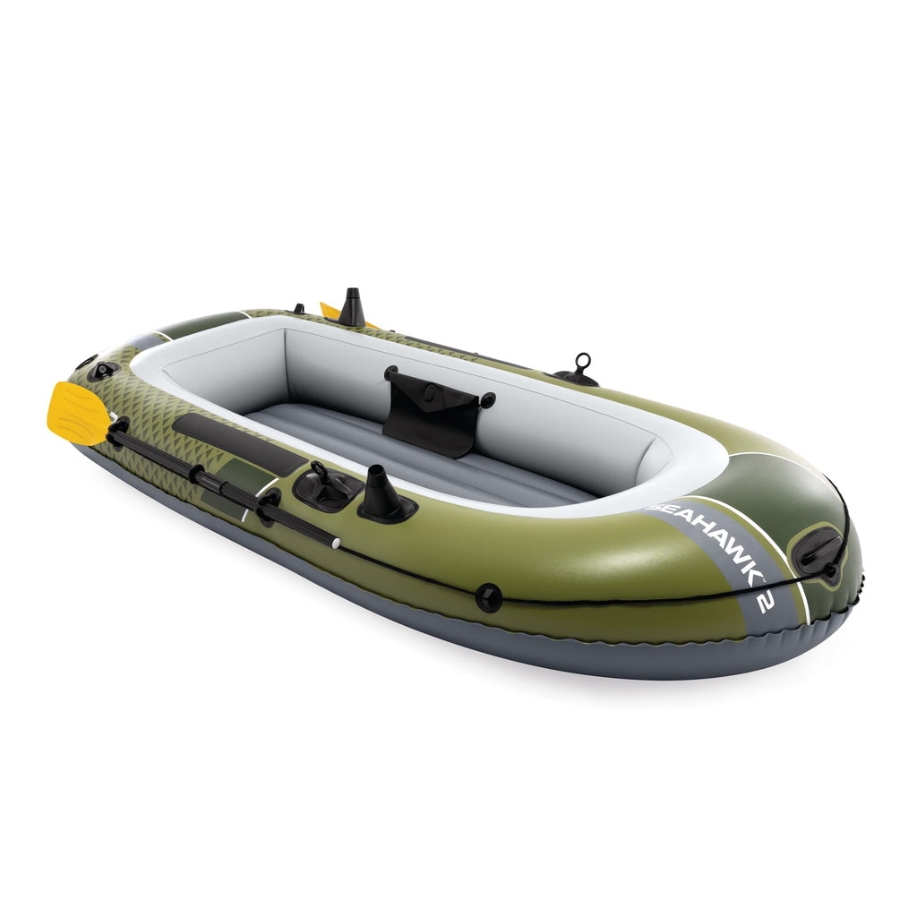 Inflatable Fishing Boat with Oars, Pump & Gear Storage Pouch