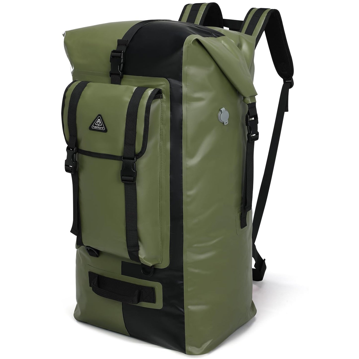 IPX7 Waterproof Roll Top Backpack with Air Valve for Kayaking & Camping