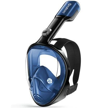 Full Face Snorkel Mask Set with Dry Top System and Camera Mount for Family Snorkeling