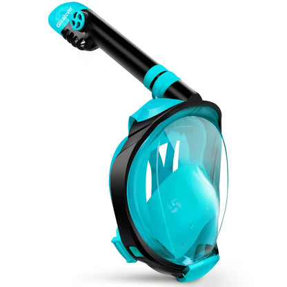 Full Face Snorkel Mask with Dry Top System and 180° Panoramic View