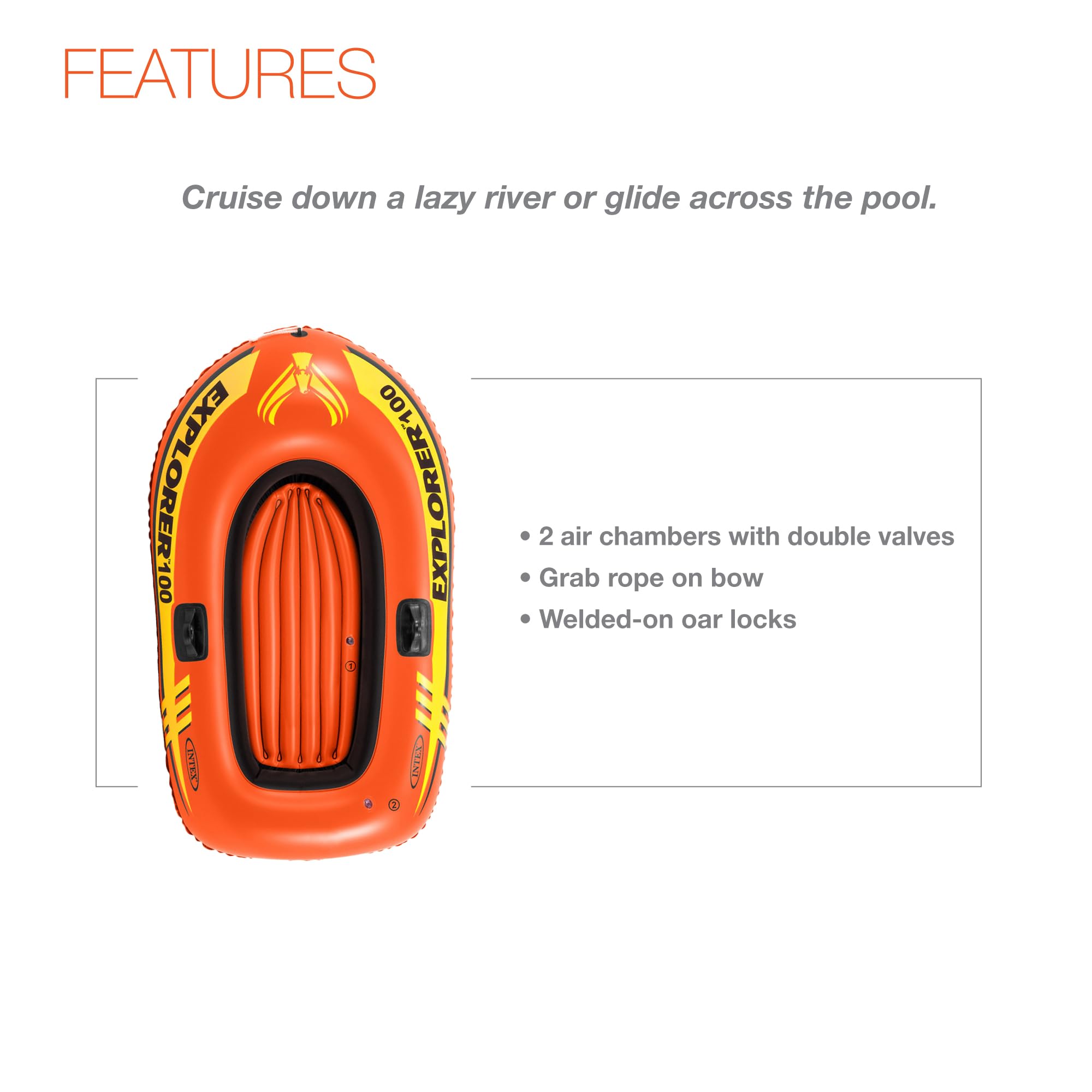 Compact Inflatable Boat with Dual Air Chambers and Oar Locks