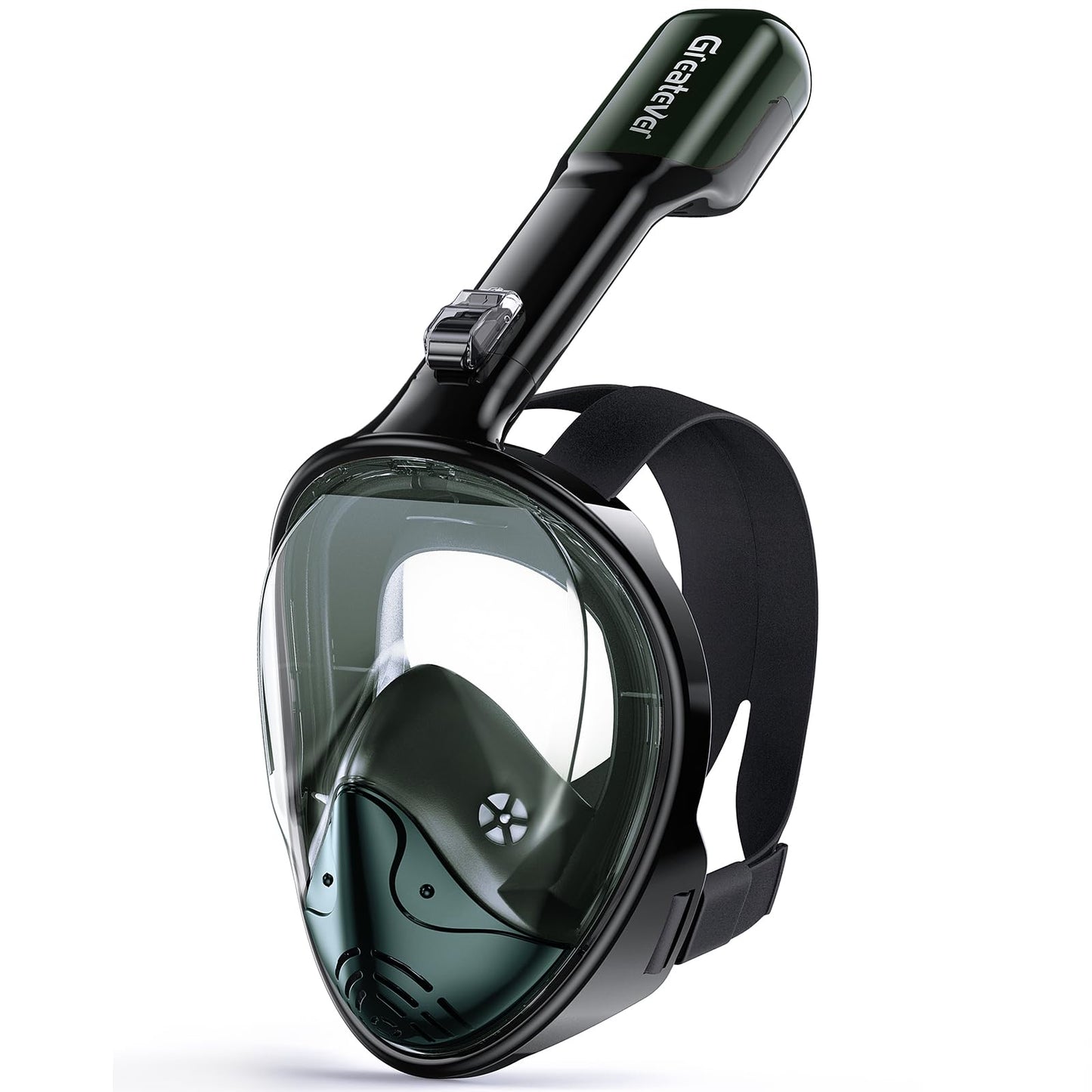 Full Face Snorkel Mask with Dry Top System and Camera Mount for Adults