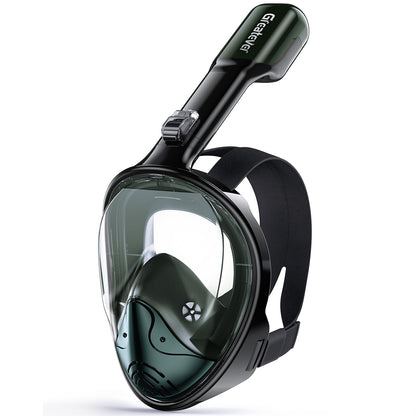 Full Face Snorkel Mask with Dry Top System and Camera Mount for Adults
