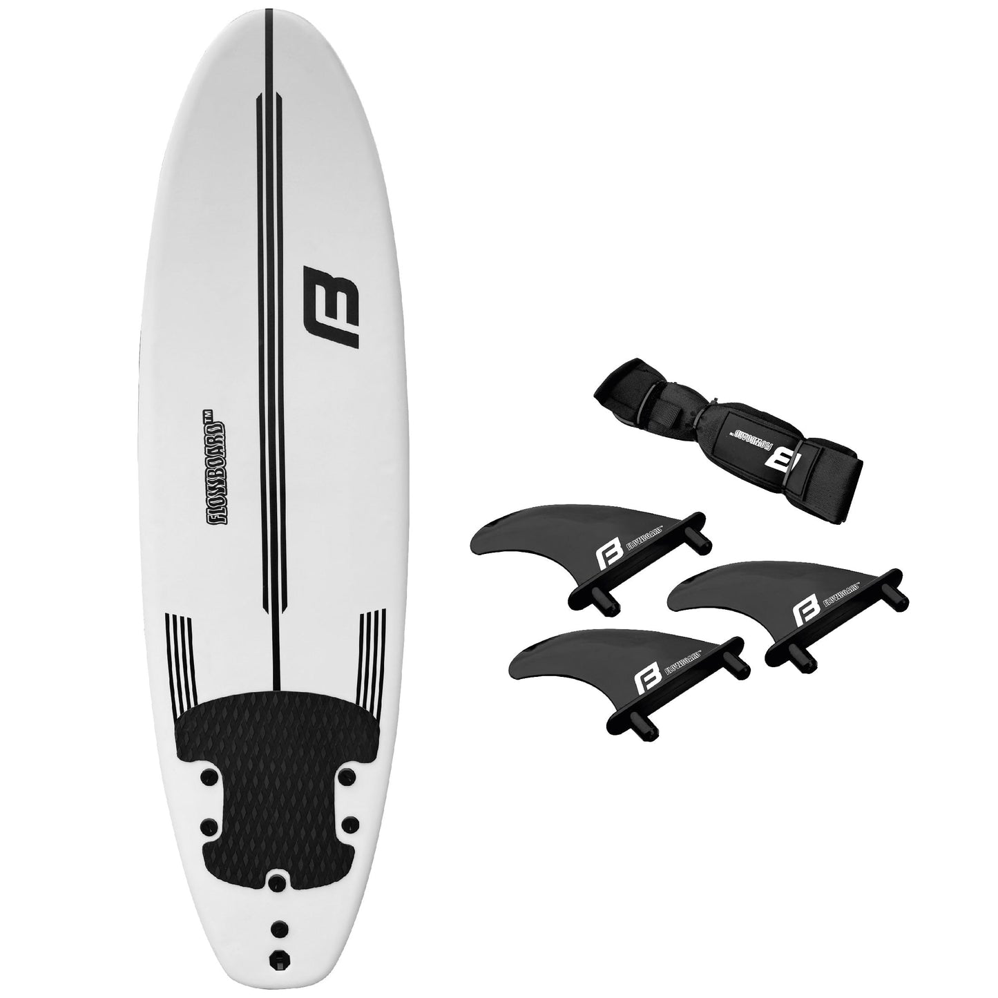 Soft Foam Surfboard with Fins and Leash for Beginners & All Levels