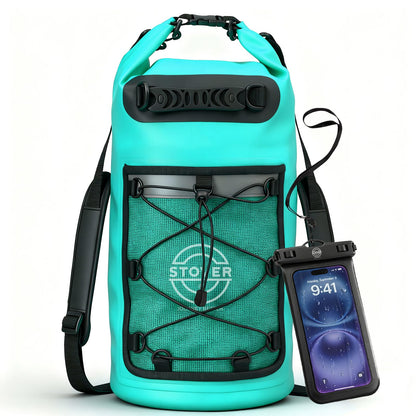 Waterproof Roll Top Dry Bag Backpack with Phone Case for Kayaking & Camping