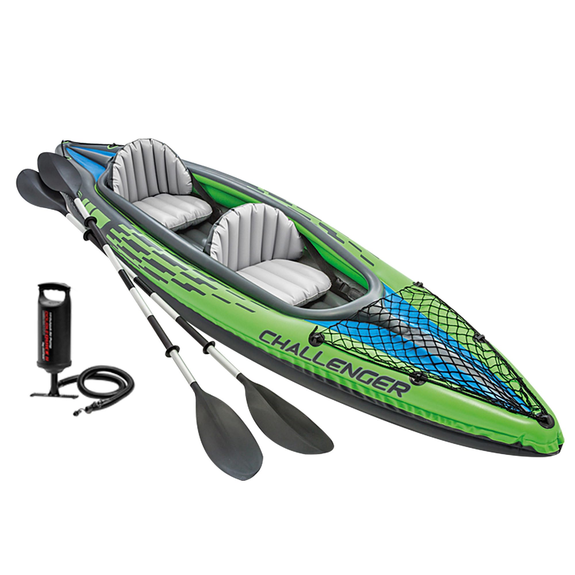 Inflatable Kayak Set with Paddles Pump Adjustable Seat & Storage Net