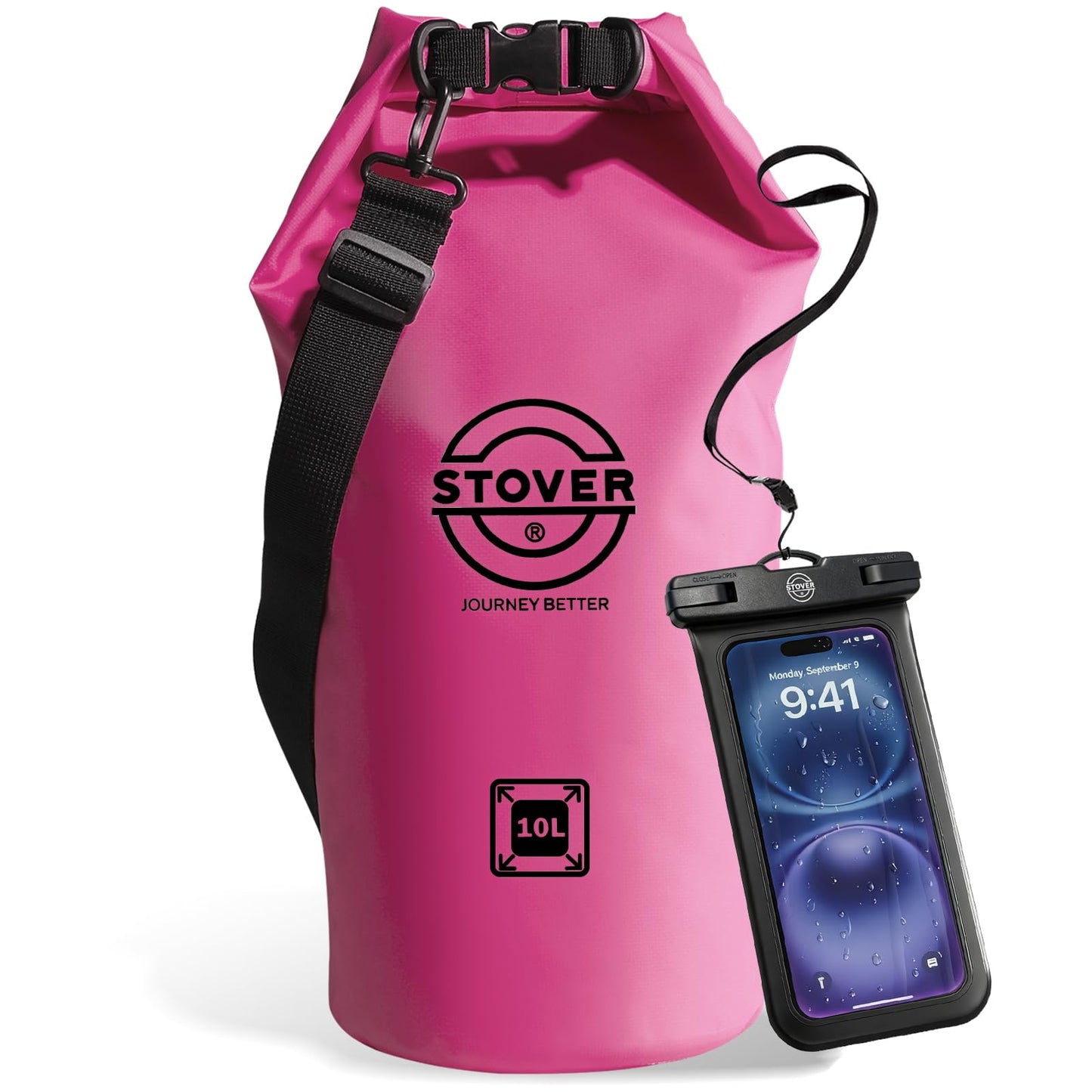 Waterproof Roll Top Dry Bag Backpack with Phone Case for Kayaking & Camping