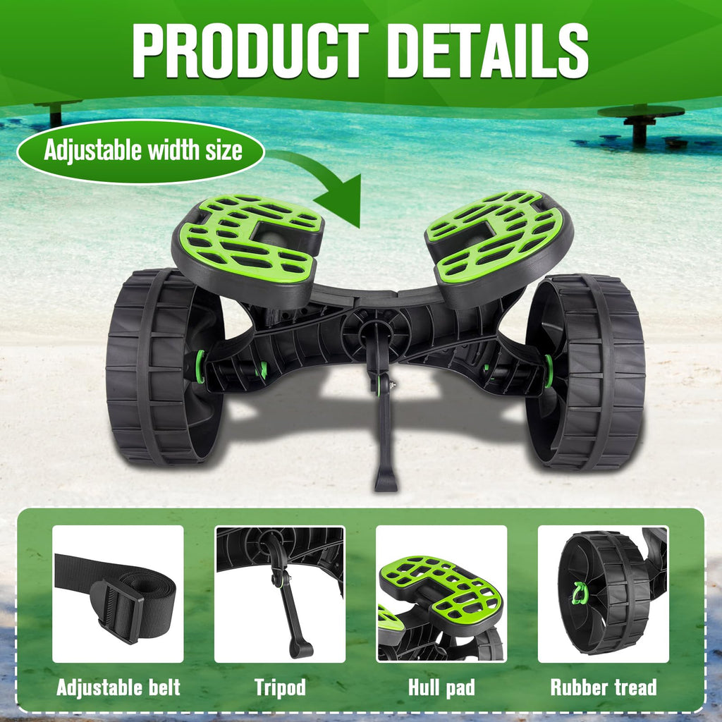 Kayak Cart Dolly with Puncture Free Wheels and Adjustable Straps for Transport