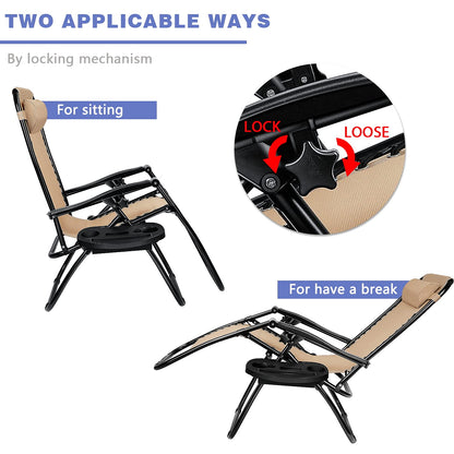 Adjustable Zero Gravity Folding Lounge Chair for Outdoor Relaxation
