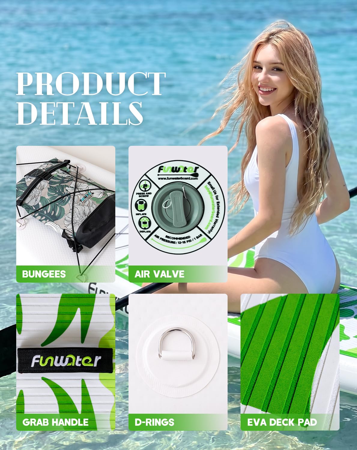Ultra-Light Inflatable Stand Up Paddle Board with Accessories for All Levels