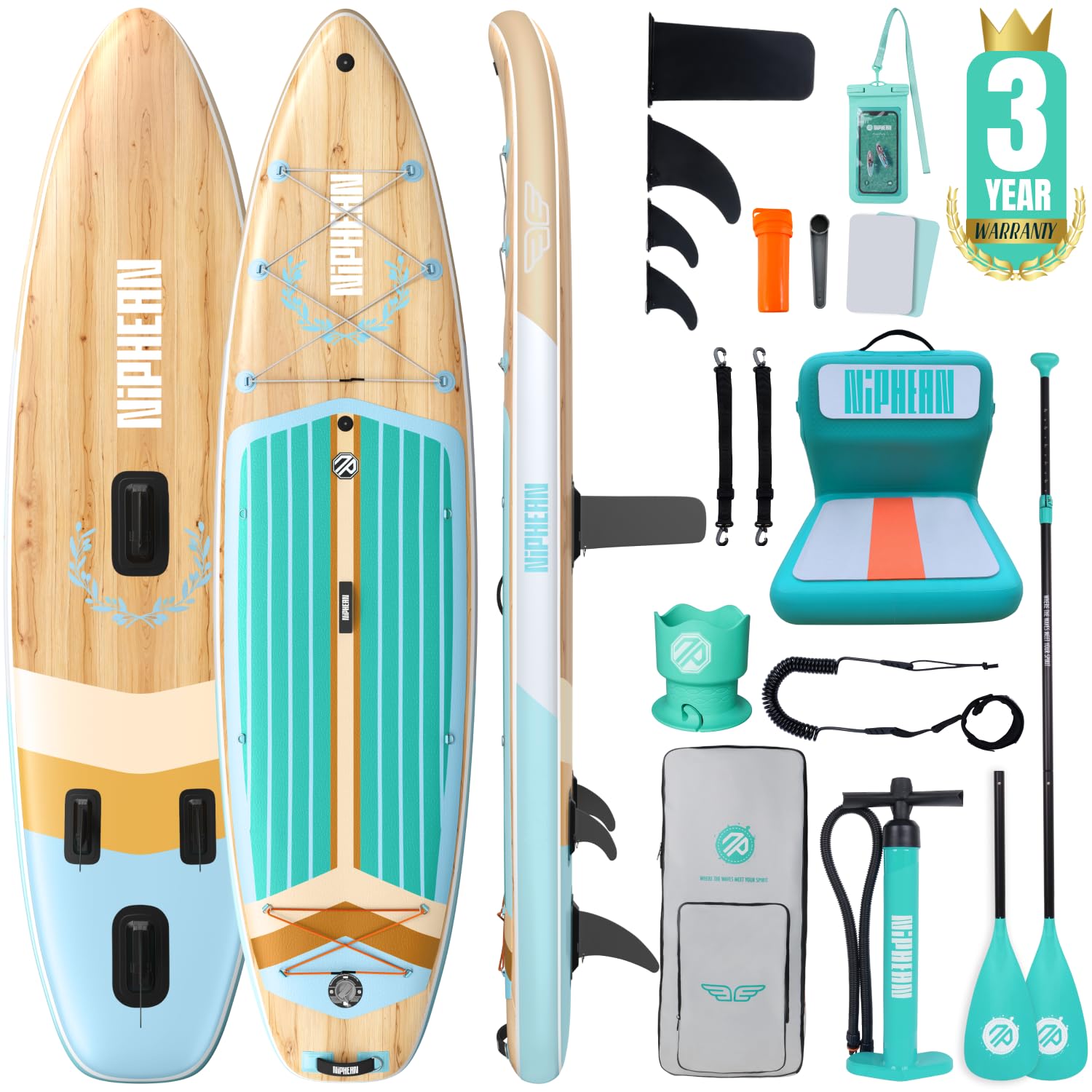 Extra Large Inflatable Paddle Board for Family Use with Accessories