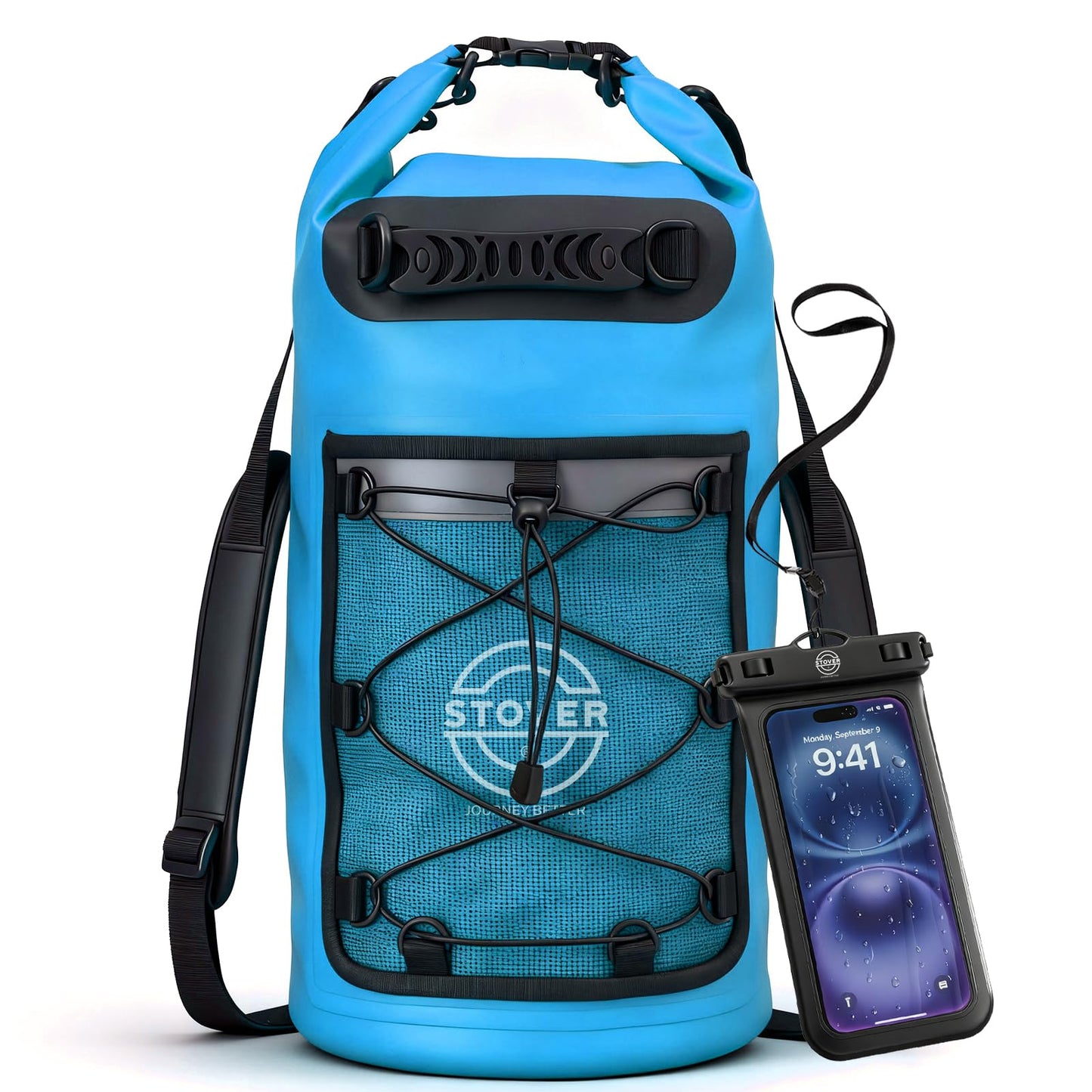 Waterproof Roll Top Dry Bag Backpack with Phone Case for Kayaking & Camping