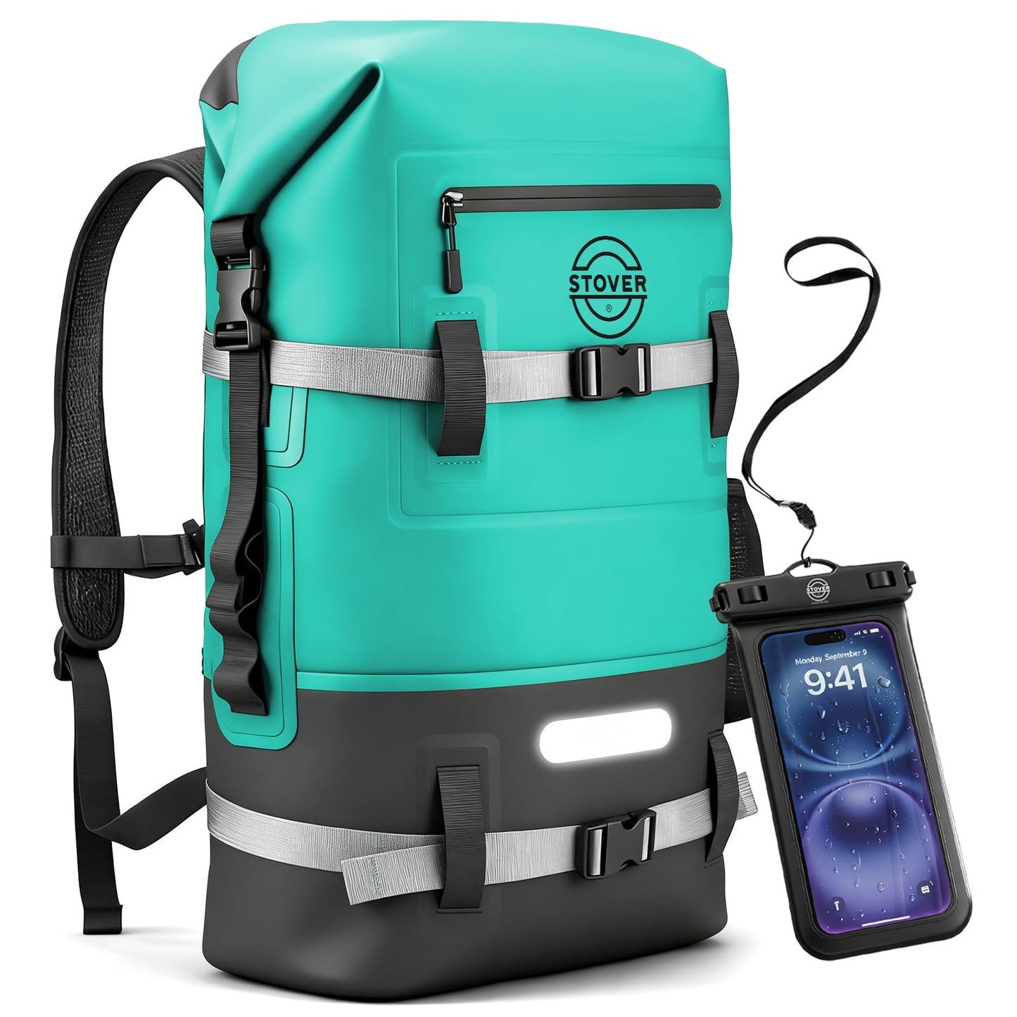Waterproof Roll Top Dry Bag Backpack with Phone Case for Kayaking & Camping