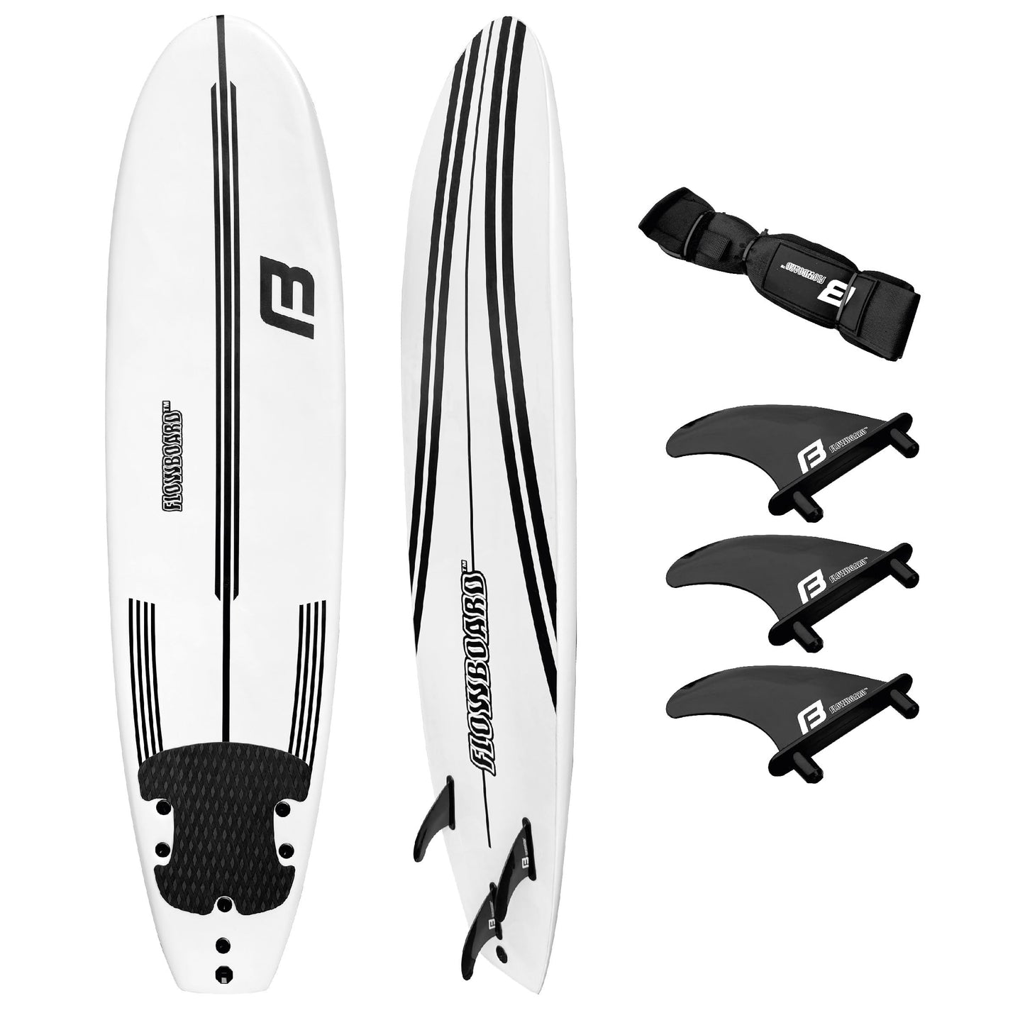 Soft Foam Surfboard with Fins and Leash for Beginners & All Levels