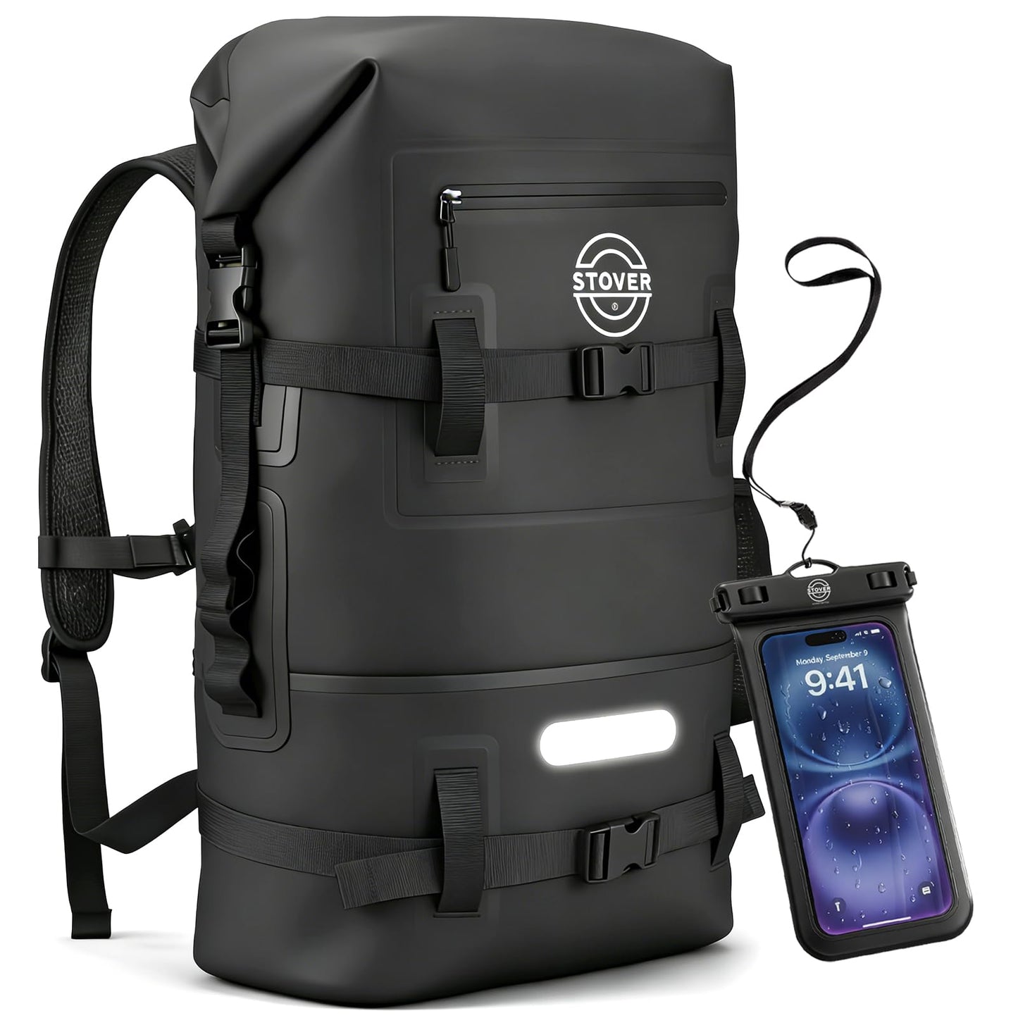 Waterproof Roll Top Dry Bag Backpack with Phone Case for Kayaking & Camping
